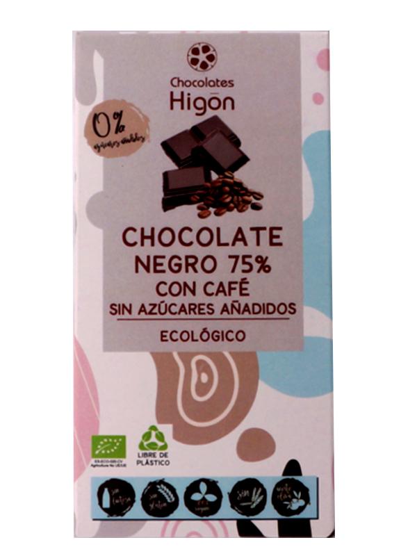 CHOCOLATE NEGRO 75% CON CAFE S/A ECO 10*100GR