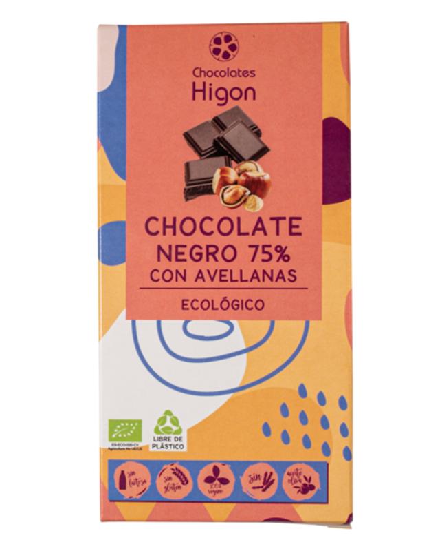 CHOCOLATE NEGRO ECO CON AVELLANAS 10*100GR 